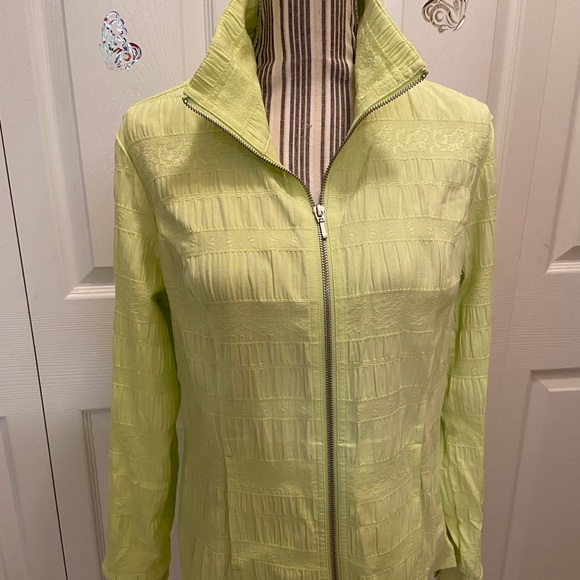 Christopher &  Banks Lime Green Jacket with roll up sleeves size Med - Picture 2 of 9